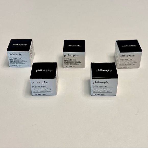 NEW IN BOX PHILOSOPHY HOPE IN A JAR BARRIER RESTORE CREAM SET OF 5  1.15 fl/oz - Picture 5 of 11